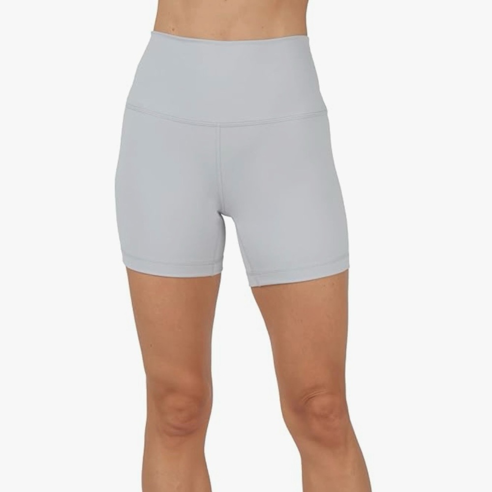 YOGALICIOUS LUX Light Gray Everyday 5" High-Rise Active Workout Biker Shorts‎ XS